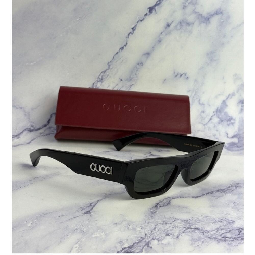 NEW Gucci GG1839S Miami Black Slim Unisex Logo Sunglasses